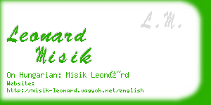 leonard misik business card